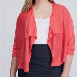 NWT Lane Bryant coral drape shrug plus 26/28
